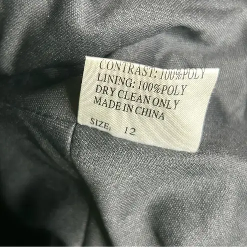 Tadashi Collection Jacket Wrap Black Lace Overlay Floral Sequin Beaded Womens 12