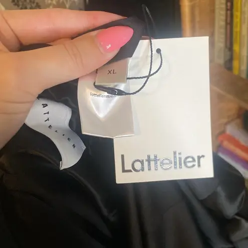 Lattelier Silky Blazer and Pant Set Black Size XL