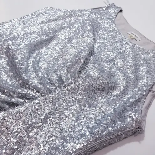 Calvin Klein  Silver Sparkle Shimmer Sequins Party Dress