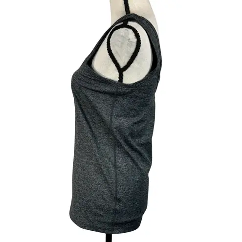 prAna Medium Zawn Fitted Tank Top Herringbone Scoop Neck Stretch Charcoal Marled