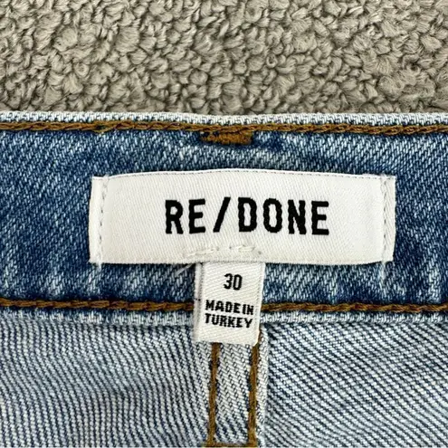 RE/DONE 90s High Rise Ankle Crop Jeans Bright Faded Blue Size 30