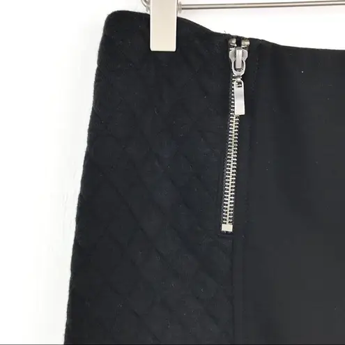 J. McLaughlin  Black Quilted Zipper Pencil Mini Skirt 4