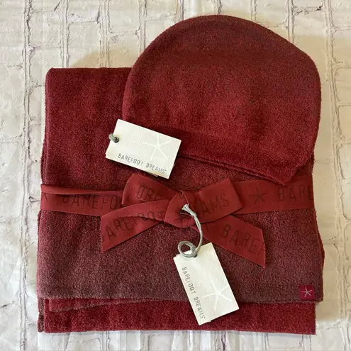 Barefoot Dreams NWT CozyChic Lite Confetti Beanie & Scarf Bundle OS Crimson Gift