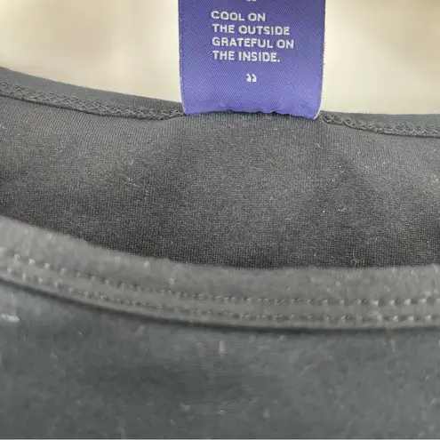 MONAT Tank Top Size Large Logo Tight Black Cropped Attached Sports Bra Athletic