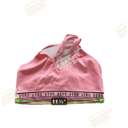 Women's AERO Pink Ribbed Sports Bra with Black Logo Band S