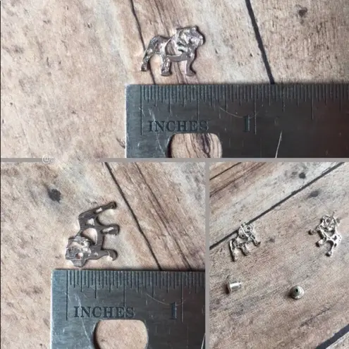 Silver Bully Bulldog Stud Earrings UGA Georgia Samford