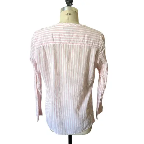 J.Crew Pink & White Striped Tunic Cotton Shirt Size 12