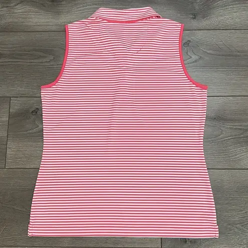 EP Pro Tour Tech Striped Golf Tennis Polos Tank Tops Pink Green Size Small