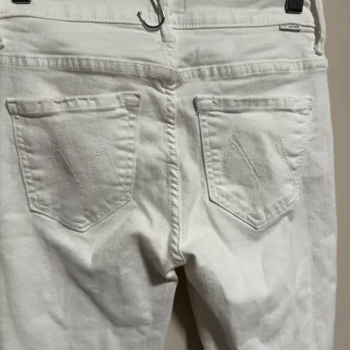 Mother White Insider Crop Step Fray Jeans in Fairest of Them All