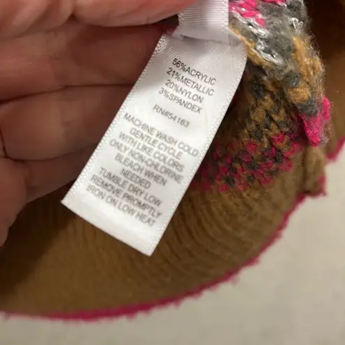 Andrew Marc Marc New York Fair Isle Sweater S Pink Silver