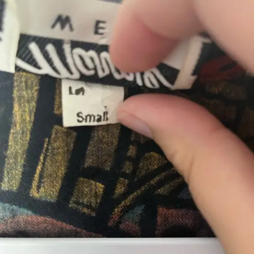 Vintage 1980s Marnie West Union Made cropped button up collared top size small Blue