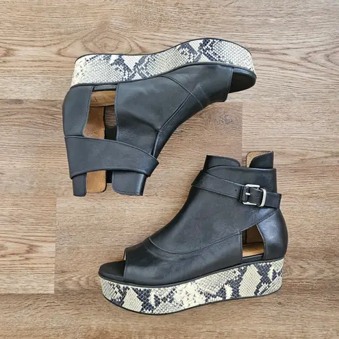 Thakoon Addition Sky 2 Leather Peep Toe Flatform Boots