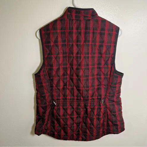 Croft & Barrow  Sleeveless Puffer Vest Black Red Plaid M