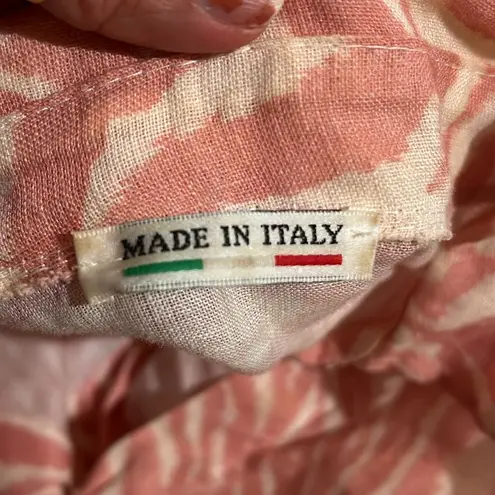 Made in Italy dress 100% linen women’s size XL zebra print pink