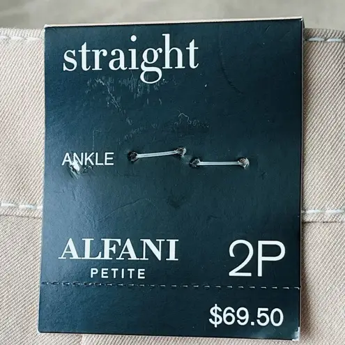 Alfani Petite SZ 2P Straight Ankle Pants Stretch Hi-Rise Zip-Fly Clay Pink New