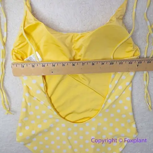 ONIA NEW Polka Dot Sunshine Yellow Ginny One Piece Swimsuit, size L