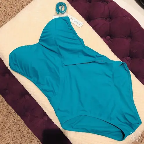 One Piece Into the Bleu Twisted Sweetheart Neckline Bandeau Swimsuit Size 8 NWT