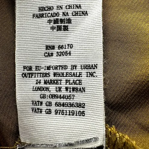 Free People  Lola Asymmetric Ruffled Skirt Side Slit Midi Flowy Olive Green 8