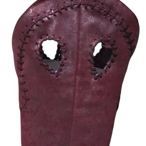 Donald Pliner Couture Wine Metallic Leather Boot Shoe New Over The Knee $695 NWT