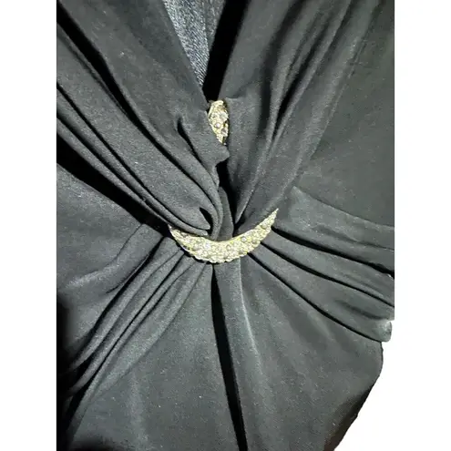 Tadashi Shoji NWT Vintage Tadashi V Neck Size Medium Sleeveless Top Black Embellishments #G4-5