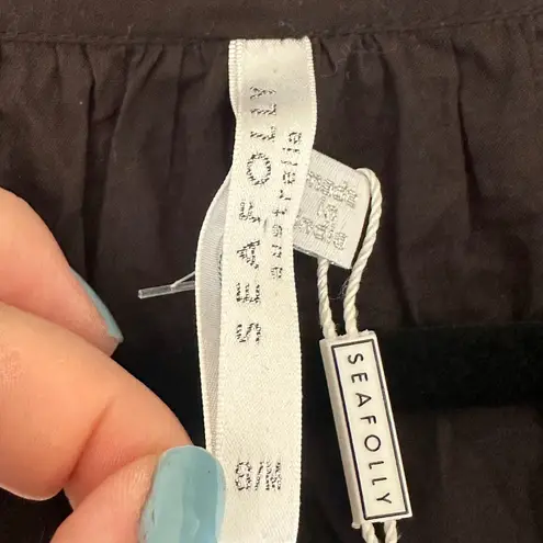 Seafolly Brand New  BeachEdit Embroidery Tiered Dress Black Size S/M Mini Midi