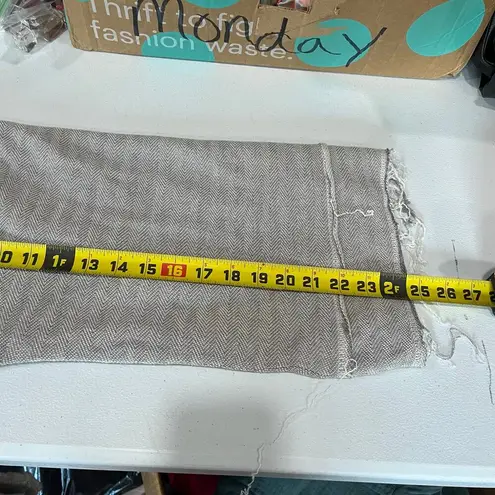 Nation Ltd Womens Gray Herringbone Distressed Raw Seam Sweater Sweatshirt Small