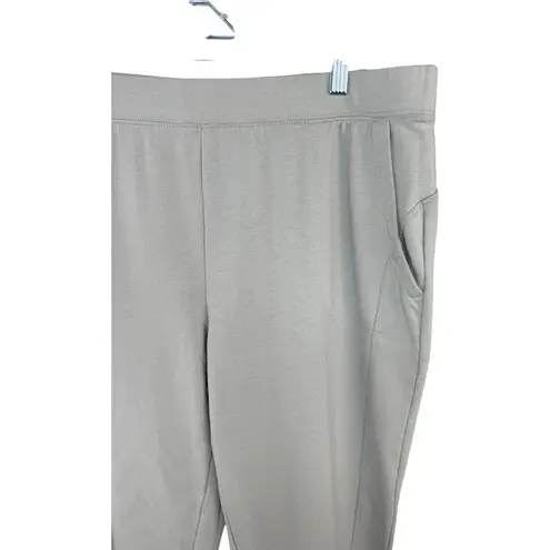 Denim & Co . Active Petite French Terry Joggers Putty Large Petite NWOT