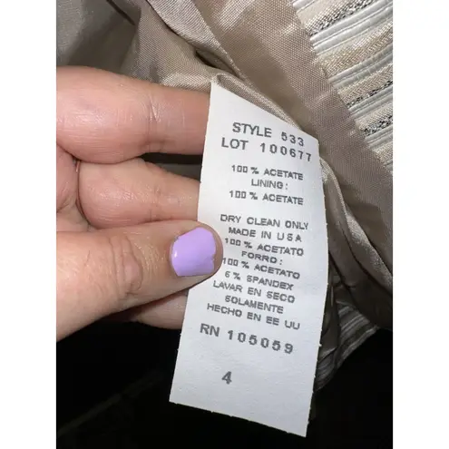 XScape by Lawrence Kurtz Gold Silver Metallic Blazer Jacket Women’s Size 4