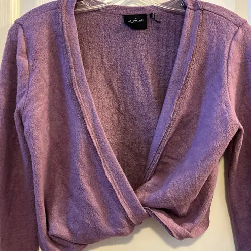 Out From Under  Urban Outfitters Purple Cropped Twist Front Sweater  Top Small thumbnail 2