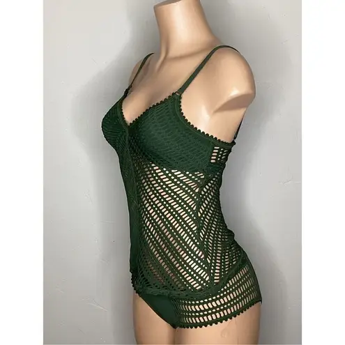 Robin Piccone New. green crochet tankini set. Small. Retails $205