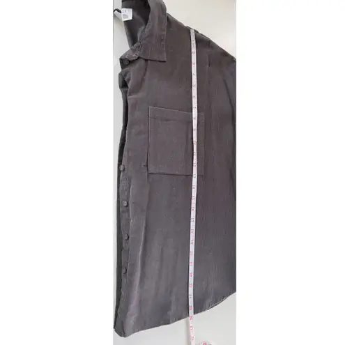 H&M Divided Corduroy Overshirt Jacket Gray Long Sleeve Button Up Women XS