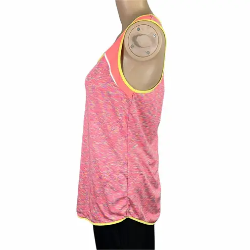Tangerine Womens Tank Top Shirt Reflective Running Athletic Pink Yellow Medium