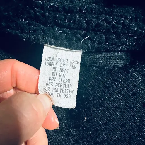 Vintage Tasha Polizzi Sherpa Coat Rustic Holiday Christmas Tree & Truck Appliqué Black Size M