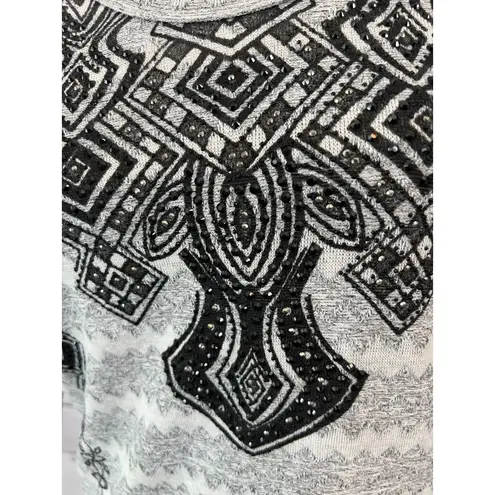 Vocal NWT USA Shirt Tunic Top size Small Black Tribal Long Sleeve Bling Western