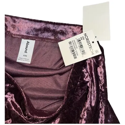 Abound New Nordstrom  Crushed Velvet Velour Mini Retro 90s Y2K Skirt Burgundy XXS