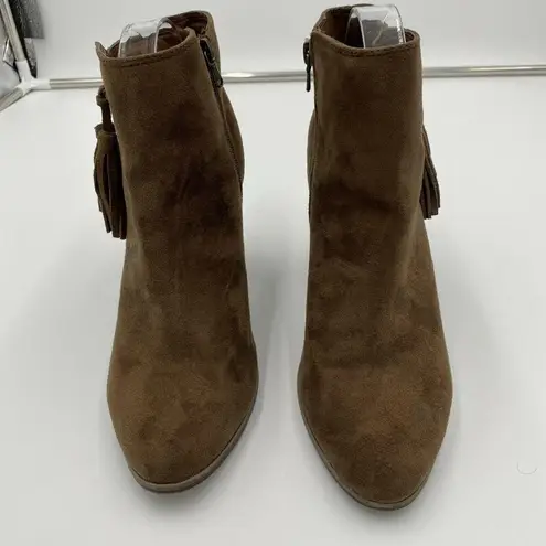 American Eagle  Womens Sz 9 Brown Faux Suede Chunky Heel Ankle Boots