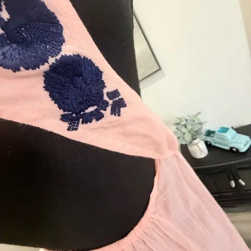 Jasmine & Ginger  Pink Midi Dress with Navy Accents