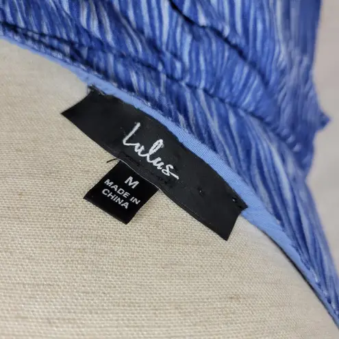 Lulus Womens Downright Darling Dress Medium Blue Halter Open Back Mini Rodeo