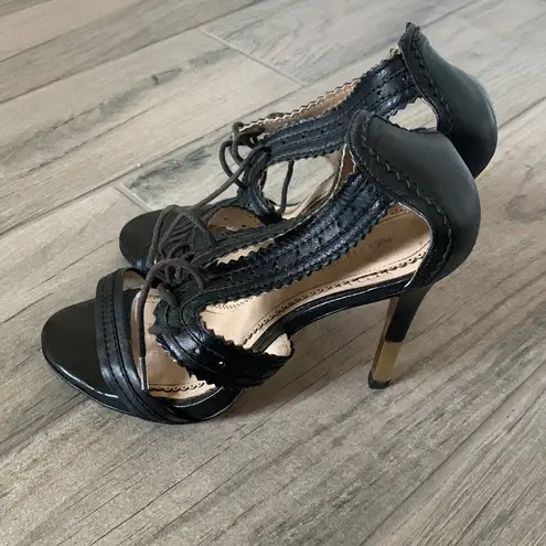 Pour La Victoire Pour la Victorie black lace up heels