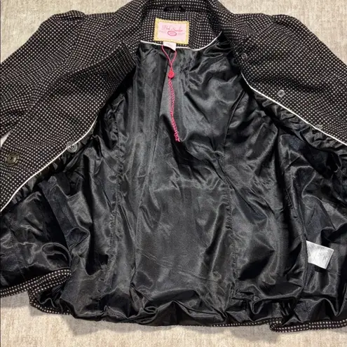 Pink Envelope NEW Large Coat Black pink polka dots Bow back-lined Warm! junior