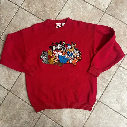 INC Mickey, . Vintage 1990 Cotton Red Mickey Mouse Friends Sweater Size XL unisex