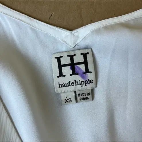 Haute Hippie Starshine Silk Cold-Shoulder Blouse in White XS