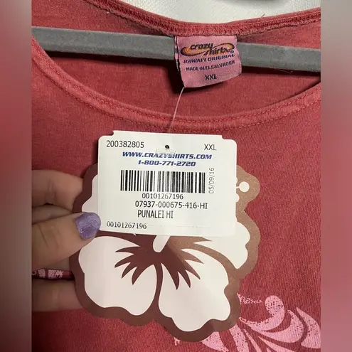 Crazy Shirts Hibiscus Dyed Pink Hawaii TShirt XXL