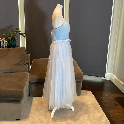 Women’s Tea Length Blue Prom Party Dress Corset Back Sweetheart Neckline Size 14