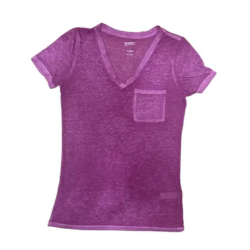 Arizona Jeans Arizona Jean Company Sheer Lightweight V Neck T Shirt Purple Size M