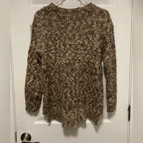 J. Jill Brown Multicolor Popcorn Knit Wool Blend Long Sleeve Sweater
