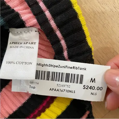 Apiece Apart 100% cotton fine rib stripe tank NEW