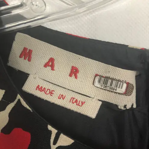 MARNI Dress Womens 38 Silk Dark Floral Party Event Cocktail Wedding Guest Modest Black Size undefined