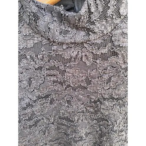 Vintage Black Dress Size 4 90s A Line Goth Lace Top Mock Neck NWT Night Way 80s