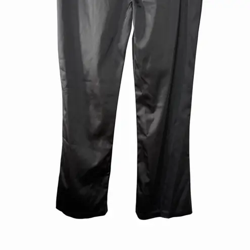 VTG MSK Women's Black Satin Dress Pants Size 8 Flare Leg Style 36831 Made USA